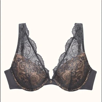 Кружевной Бюстгальтер Thirdlove 24/7 Lace Contour Plunge Bra - 80F - графит