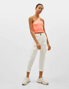 Топ Bershka персиковий UYAQL985 S