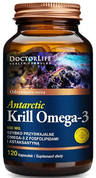 Suplement diety Doctor Life Mega Krill Oil 600 mg Omega-3 120 kapsułek (5906874819654)