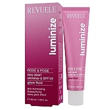 Мерцающий флюид для лица и тела Revuele Luminize Rose & Pose SPF 20, 40 мл