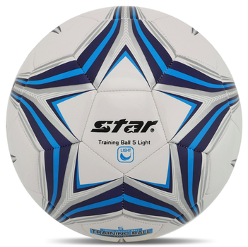 Мяч футбольный №5 PU ламинированный сшит машинным способом STAR TRAINING BALL 5 LIGHT SB8145L_Белый-синий