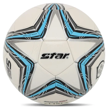 Мяч футбольный №5 PU ламинированный сшит машинным способом STAR SPORTS 550 L101 SB8235_Белый-голубой