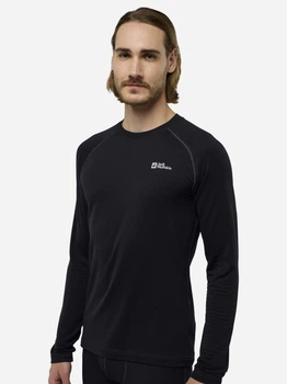 Термолонгслів чоловічий зимовий спортивний Jack Wolfskin Infinite Warm Ls M A60322_6000 S Чорний (4064886325523)