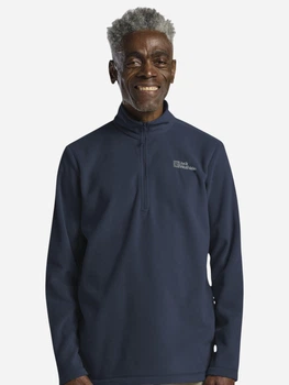 Толстовка на флисе, на молнии мужская Jack Wolfskin Taunus Hz M 1709522-C0412 S Темно-синяя (4064886587389)