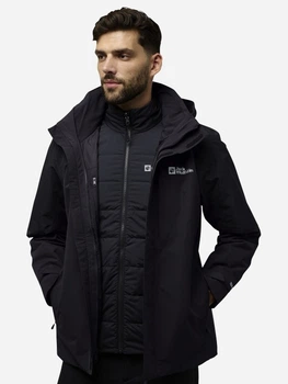 Куртка демисезонная с капюшоном мужская Jack Wolfskin Romberg 3In1 Jkt M A61859-6350 S Темно-серая (4064886308816)
