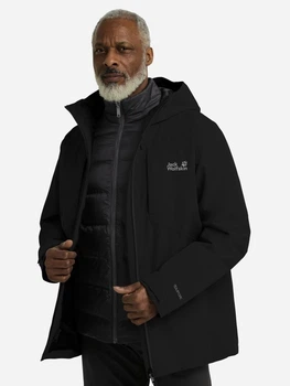 Куртка зимняя мужская Jack Wolfskin Icecape 3In1 Down Jkt M Down Rds A65265-6000 S Черная (4064886558914)