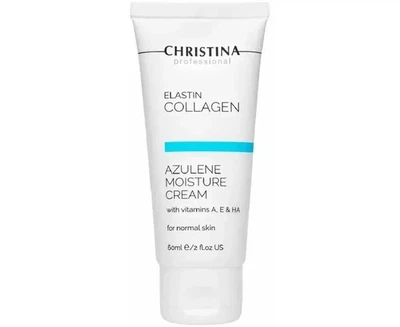 Крем увлажняющий азуленовый для нормальной кожи Christina Elastin Collagen Azulene Moisture Cream 60 мл