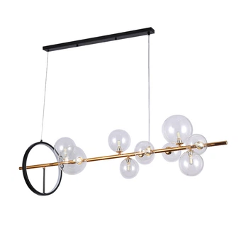 Подвесная люстра с LED-кольцом Levistella на 10 стеклянных плафонов под лампу G9 IP20 918LP267-10 DDG+CL
