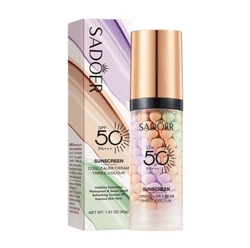 База для лица трехцветная SPF 50, Sadoer