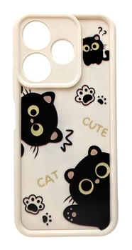 Чехол Shock Case Print для Xiaomi Redmi 13 бампер силиконовый бежевый котики