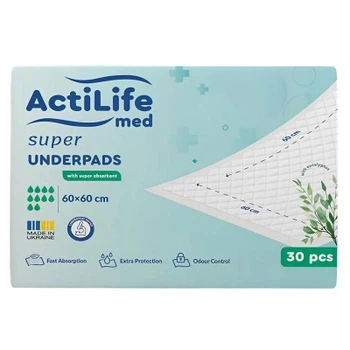 Пеленки для младенцев ActiLife Med Super 60 х 60, 30 шт