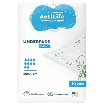 Пеленки для младенцев ActiLife Med Basic 60 х 90, 10 шт (4820174981426)