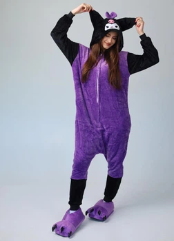 Женская кигуруми Kuromi пижама взрослая и подростковая на молнии Кigurumi Куроми фиолетовый L 165-175 см (1136)