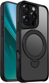 Etui plecki Etteri Matt Mag Ring do Apple iPhone 16 Pro Black (5906961960467)