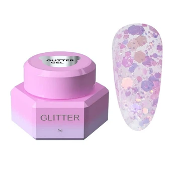 Гель для дизайну You Are Cute Glitter Gel 03 з різнокольоровим глітером різної форми та розміру 5 мл
