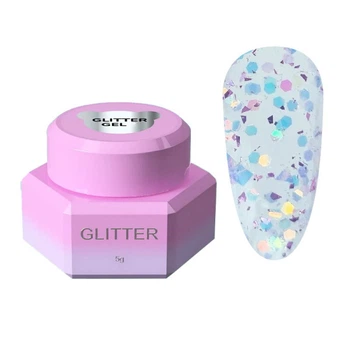 Гель для дизайну You Are Cute Glitter Gel 02 з різнокольоровим глітером різної форми та розміру 5 мл