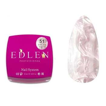 Гель строительный Edlen Professional Builder Gel Pearl 51 с перламутровым эффектом бежево-лиловый нюд 15 мл