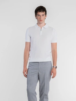 Поло чоловіче трикотажне білого кольору Arber Polo knit MSS NAVT-123 XXL зріст 5 білий (M09.51.00.521)