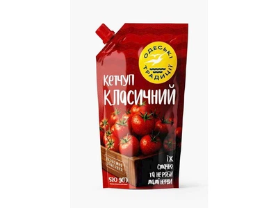 Кетчуп ОДЕСЬКІ ТРАДИЦІЇ класичний 520г "Класичний", дой-пак