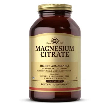 Цитрат магнію, Solgar, Magnesium Citrate, 120 таблеток