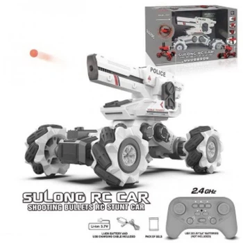 Танк на радиоуправлении Ji WU JIAYU "Sulonc Rc Car" SL 8436 A (стреляет орбизами, роликовые колеса, подвижная башня) белый