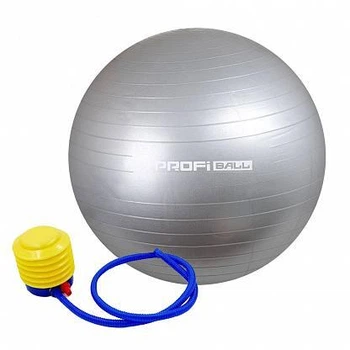 Фітбол м'яч для фітнесу Profi ball 65 см сірий з насосом