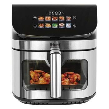Аерогриль мультипіч iHunt BRO Air Fryer II Ultra 9 л, подвійний нагрів (верхній + нижній), 2200 Вт, 10 програм, сенсорне керування, антипригарне покриття