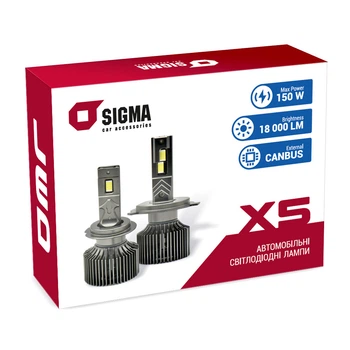 Светодиодные лампы LED SIGMA X5 75W H7 150W 18000Lm