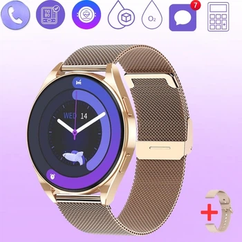 Смарт-часы Bakeey T5 Pro Gold (разговор, пульсометр, тонометр, кислород) 2 ремешка