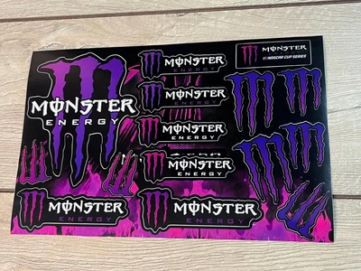 Наклейки Monster Energy пак наклейок Монстер енерджі вінілових для Мото скутер мопед ( Колір фіолетовий )