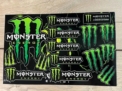 Наклейки Monster Energy пак наклейок Монстер енерджі вінілових для Мото скутер мопед ( Колір зелений )