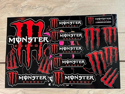 Наклейки Monster Energy пак наклейок Монстр енерджи вінілових для Мото скутер мопед ( Цвет красный )
