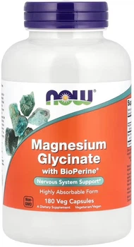 Магний Now Foods Magnesium Glycinate with BioPerine 180 веганских капсул (733739012876)