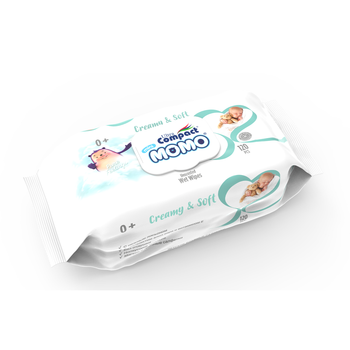 Серветки вологі дитячі Ultra Compact Momo Creamy&Soft 120 шт з клапаном (306398)