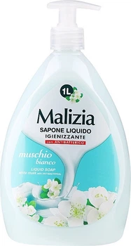 Жидкое антибактериальное мыло Malizia Белый мускус с дозатором 1 л