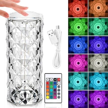 Настольный аккумуляторный ночник Crystal Rose RGB проекционный