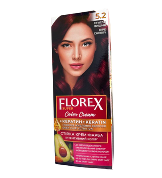 Крем-фарба для волосся стійка Florex Super 5.2 Спіла вишня