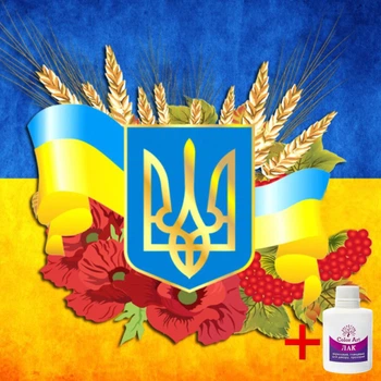 Набор алмазной мозаики на подрамнике ColorArt 30x30 Символы Украины TTP606 + Подарок лак для покрытия
