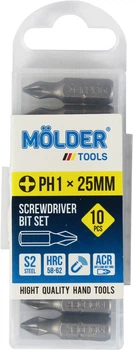 Насадка для отвертки PH1 25мм. (Molder Tools) 10шт. S2 (бита) (MT7012510)