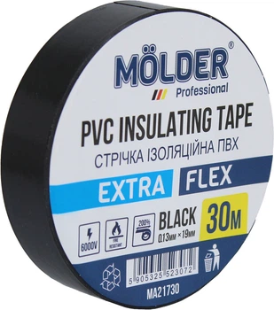 Изолента огнестойкая (Molder) 30м черная (MA21730)