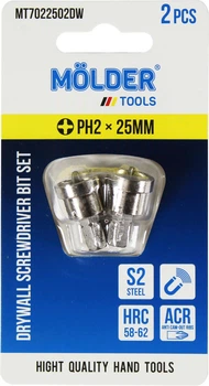 Насадка для отвертки PH2 25мм. (Molder Tools) 2шт. для гипсокартона S2 (бита) MT7022502DW