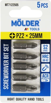 Насадка для отвертки PZ2 25мм. (Molder Tools) 5шт. S2 (бита) (MT7122505)