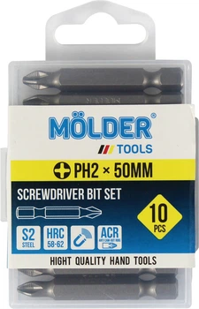 Насадка для отвертки PH2 50мм. (Molder Tools) 10шт. S2 (бита) (MT7025010)