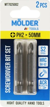 Насадка для отвертки PH2 50мм. (Molder Tools) 2шт. S2 (бита) (MT7025002)