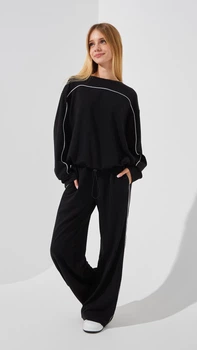 Костюм світшот+штани палаццо для дівчинки MyChance 25154 146 см Чорний shop (2000999289101)