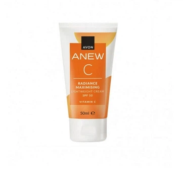 Увлажняющий крем для лица Avon Anew Максимальное сияние SPF 50 с витамином С Radiance Maximising Lightweight Cream 50 мл