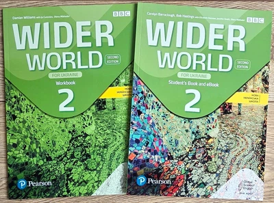Комплект по английскому языку (учебник + тетрадь) Wider World (Second Edition) for Ukraine 2 Student Book with eBook + Workbook. Pearson ISBN: 9788367838399 / 9788367838474