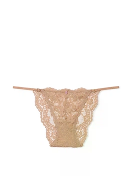 Трусики Victoria's Secret Lace Adjustable String Bikini Panty Praline размер S