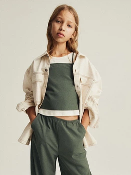 Подростковая майка для девочки H&M 1216872002c35 170 см Хаки (KC1000000054864)