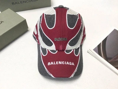 Кепка Balenciaga брендовий каплеюх, бордово-сірого кольору на липучах